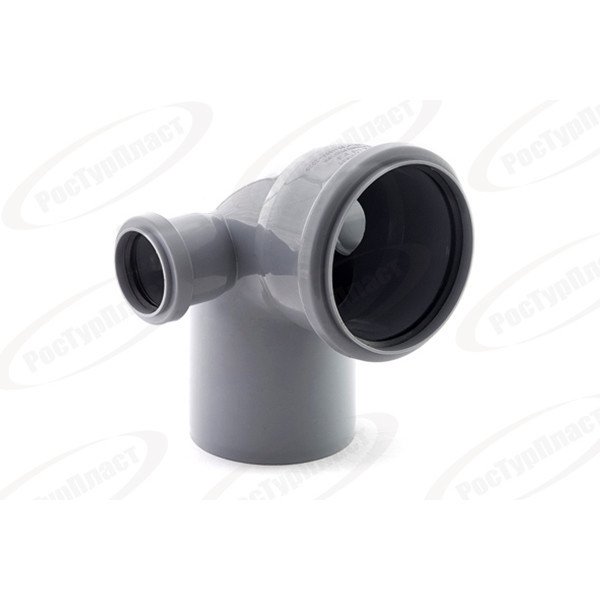 Отвод канализационный 110/90° с выходом 50 (лев+прав) Ростурпласт