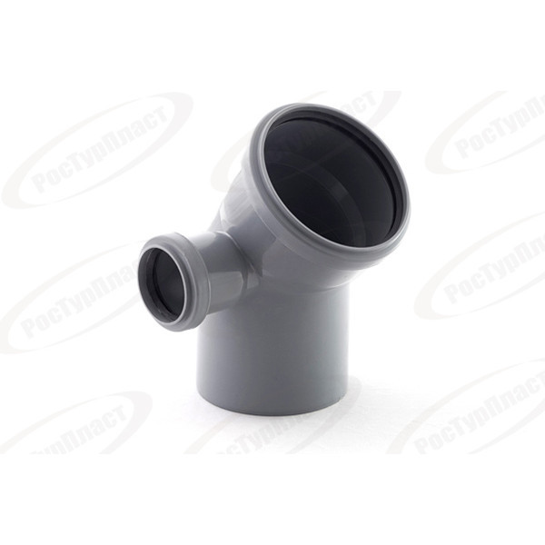 Отвод канализационный 110/45° с выходом 50 (левый) Ростурпласт