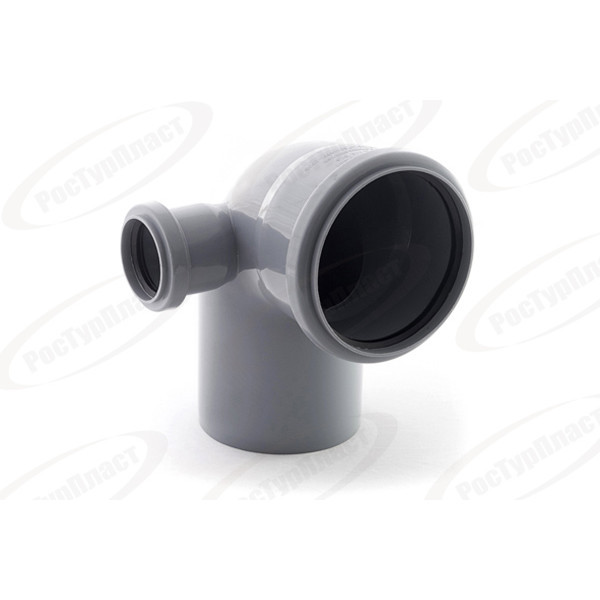 Отвод канализационный 110/90° с выходом 50 (левый) Ростурпласт