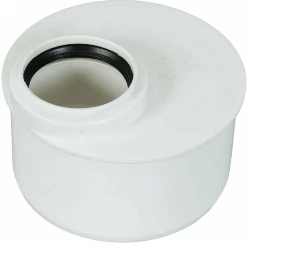 Переходник белый 110x50 короткий эксцентрический Ростурпласт