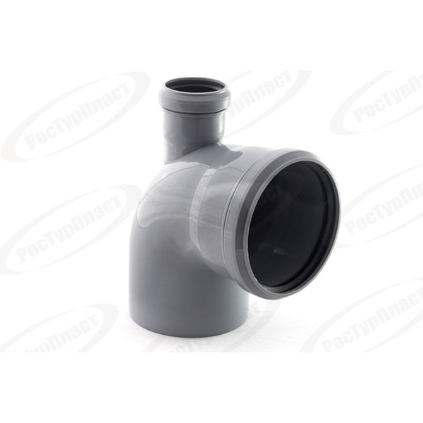 Отвод канализационный 110/90° с выходом 50 (вверх) Ростурпласт