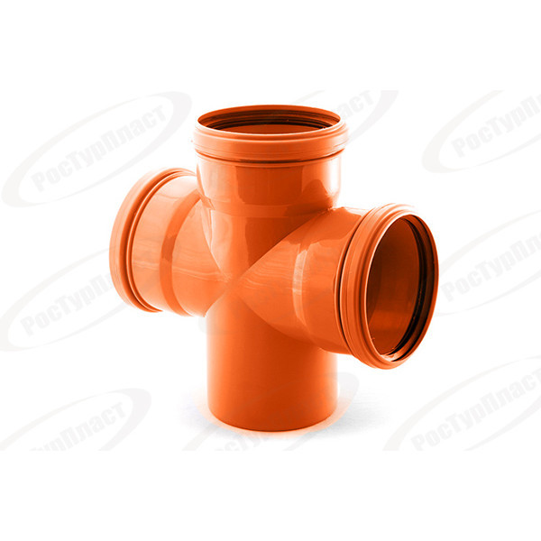 Крестовина 110x110x110/90° одноплоскостная РосТурПласт рыжая