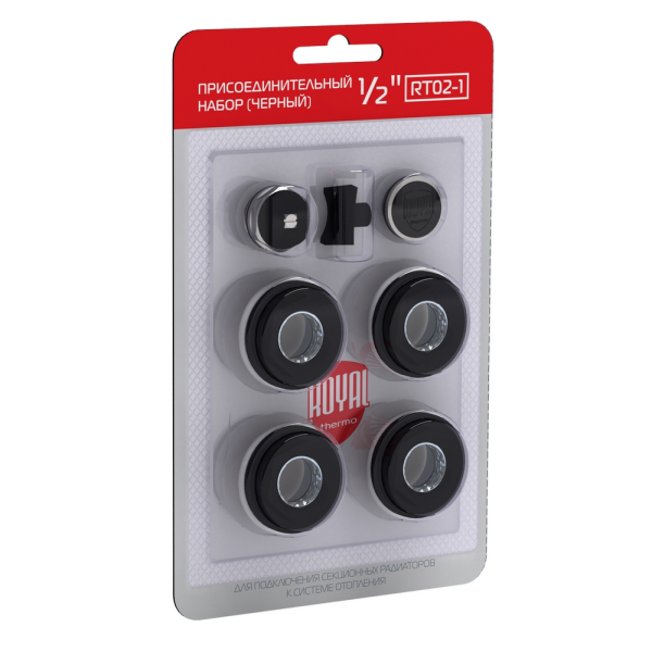 Монтажный комплект для радиаторов отопления Royal Thermo 3/4" черный