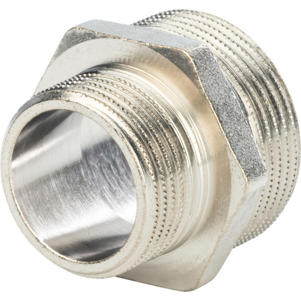 Латунный ниппель 1x1 1/4 переходной STOUT