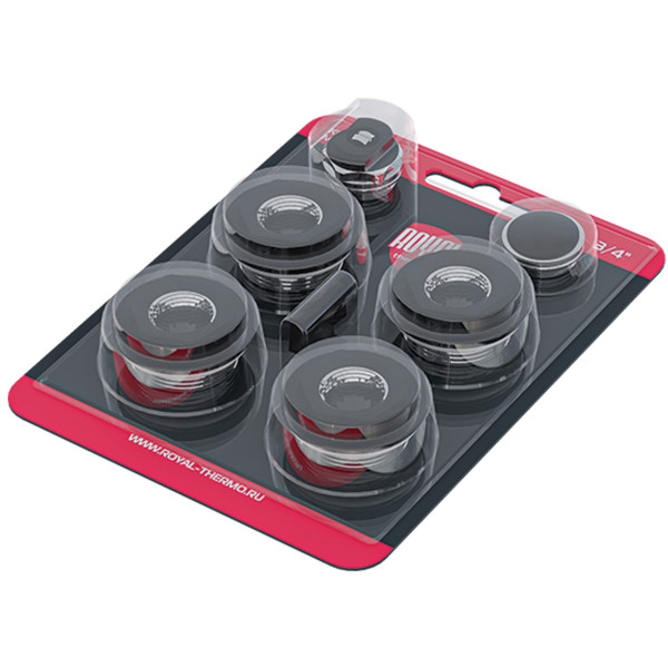 Монтажный комплект для радиаторов отопления Royal Thermo 1"х3/4" черный