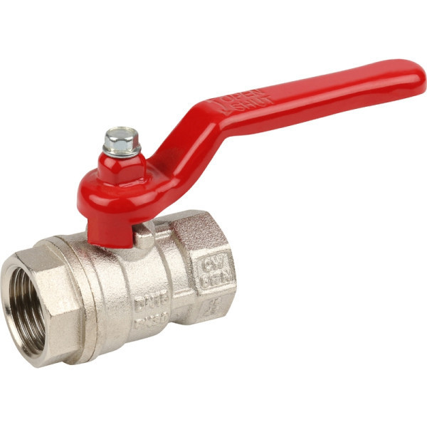 Кран латунный стандартнопроходной 3/4" STOUT (резьба внутренняя/внутренняя) ручка рычаг