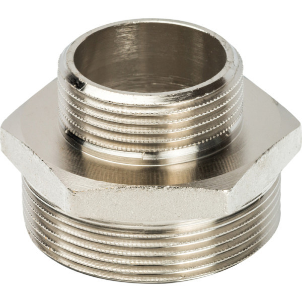 Латунный ниппель 1 1/4x2 переходной STOUT