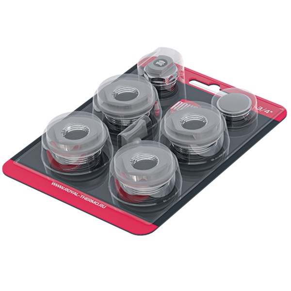 Монтажный комплект для радиаторов отопления Royal Thermo 1"х1/2" серебристый