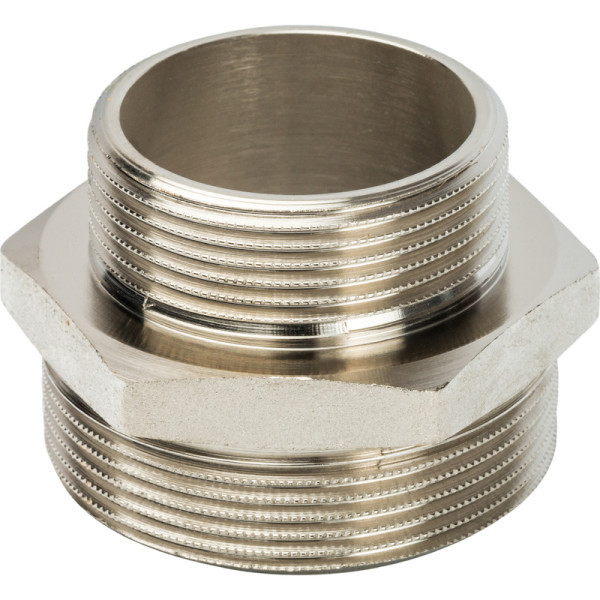 Латунный ниппель 1 1/2x2 переходной STOUT