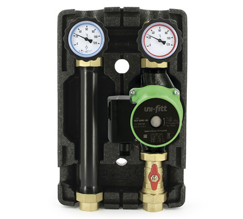 Насосная группа прямая с энергоэффективным насосом Uni-Fitt ECP 25/6 180 теплоизоляции Uni-Fitt