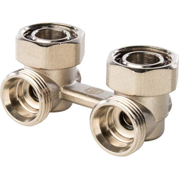 Узел нижнего подключения радиатора для двухтрубной системы угловой 3/4 STOUT