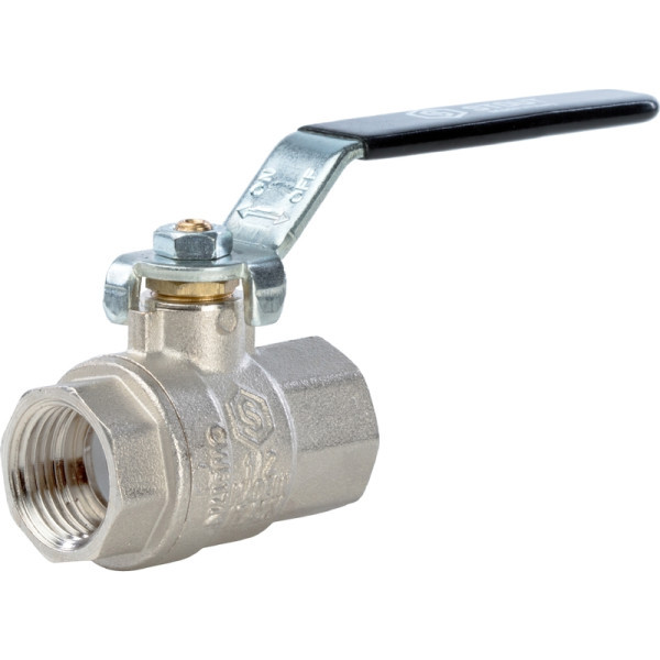 Кран латунный полнопроходной 1/2" STOUT (резьба внутренняя/внутренняя) ручка рычаг