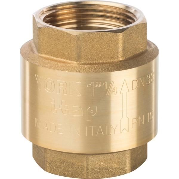 Латунный клапан обратный 1 1/4 с пластиковым седлом STOUT