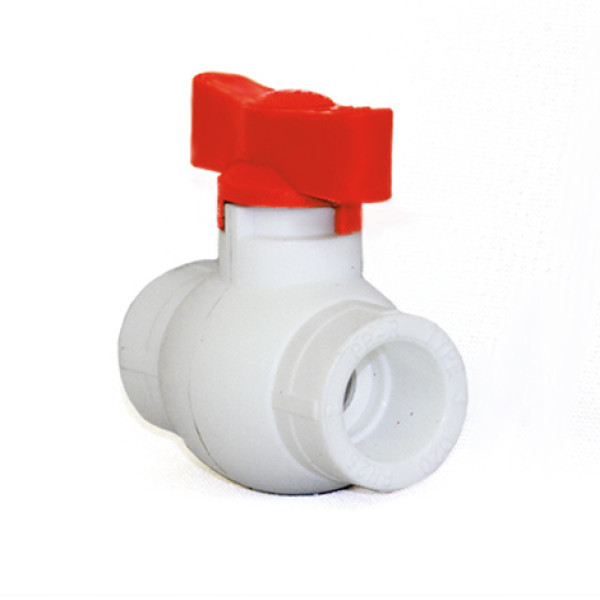 Кран PP-R 20 шаровой Ростурпласт стандартный проход (ручка красная)