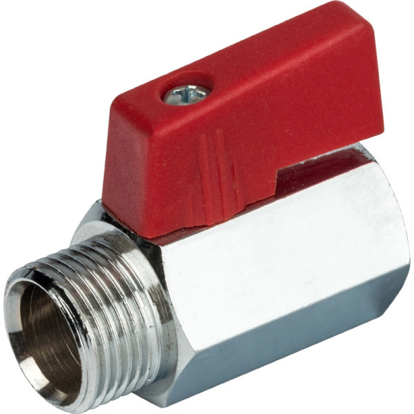 Кран шаровой латунный мини 3/8" STOUT (резьба внутренняя/наружная)