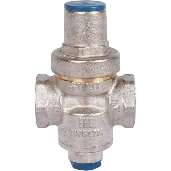 Редуктор давления 1/2 вн/вн PN16 с выходом под манометр STOUT