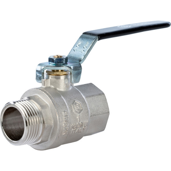 Кран латунный полнопроходной 1" STOUT (резьба внутренняя/наружная) ручка рычаг