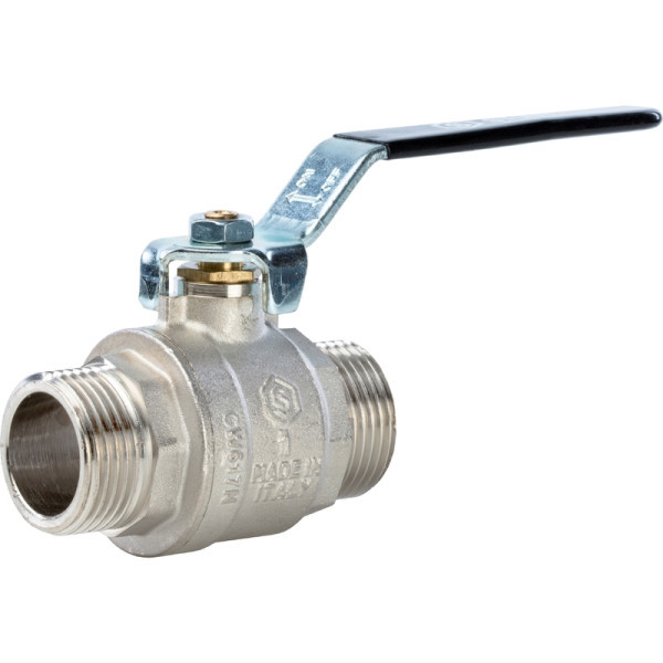 Кран латунный полнопроходной 1" STOUT (резьба наружная/наружная) ручка рычаг