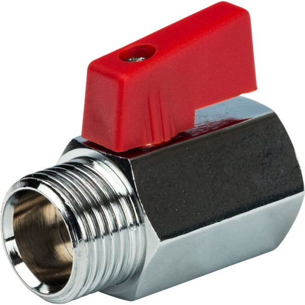 Кран шаровой латунный мини 1/2" STOUT (резьба внутренняя/наружная)