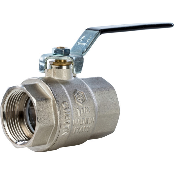 Кран латунный полнопроходной 1 1/4" STOUT (резьба внутренняя/внутренняя) ручка рычаг