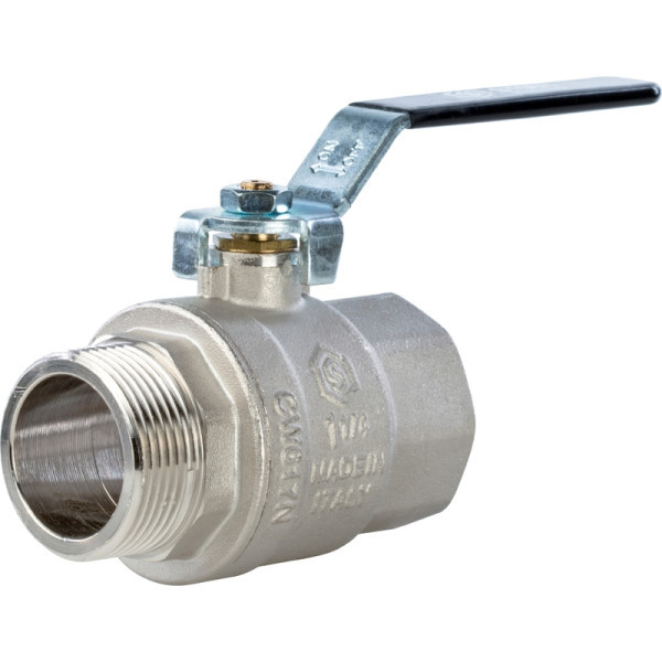 Кран латунный полнопроходной 1 1/4" STOUT (резьба внутренняя/наружная) ручка рычаг