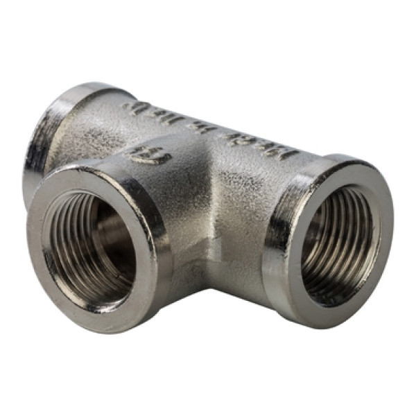 Латунный тройник переходной 3/4x1/2x3/4 с внутренней резьбой STOUT