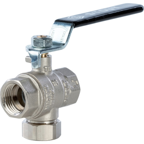 Кран шаровой с фильтром 1/2" STOUT ручка рычаг