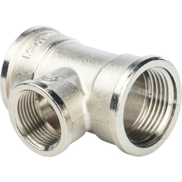 Латунный тройник переходной 1x3/4x1 с внутренней резьбой STOUT