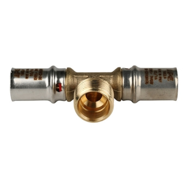 Пресс тройник 16x1/2x16 с наружной резьбой ApE