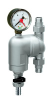 Фильтр с поворотным соединением, 3/4", НР-НР, 300 мкм, с манометром, Tmax: 95 °С, 25 бар FAR