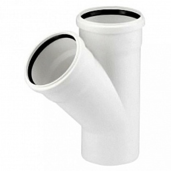 Тройник канализационный 110x110/45° РосТурПласт белый