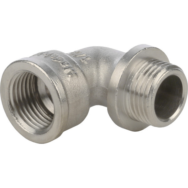 Латунный уголок 1/2 с упором с внутренней наружной резьбой STOUT