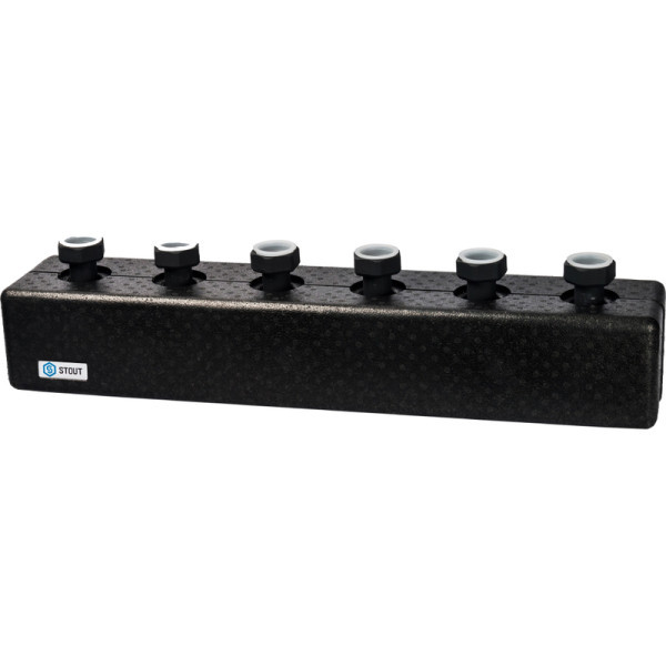 Стальной распределительный коллектор 3 отопительных контура в теплоизоляции DN25