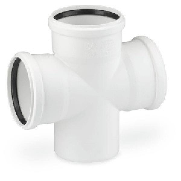 Крестовина 110x110x110/90° белая одноплоскостная РосТурПласт