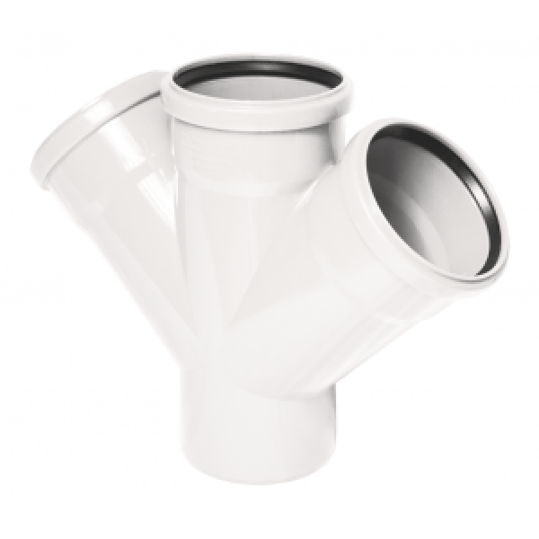 Крестовина 110x110x110/45° белая одноплоскостная РосТурПласт