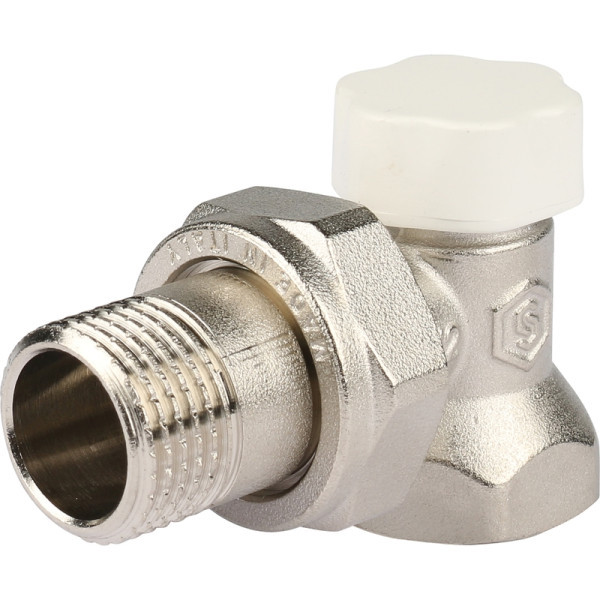 Клапан запорно-балансировочный угловой 1/2 STOUT