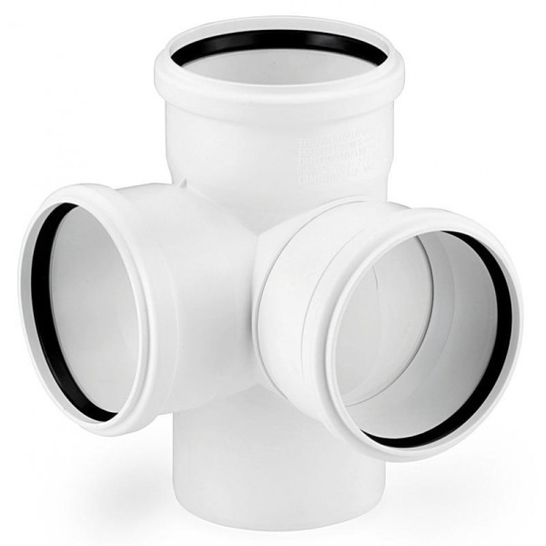 Крестовина 110x110x110/90° белая двухплоскостная РосТурПласт