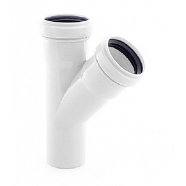 Тройник канализационный 32x32/45° РосТурПласт белый