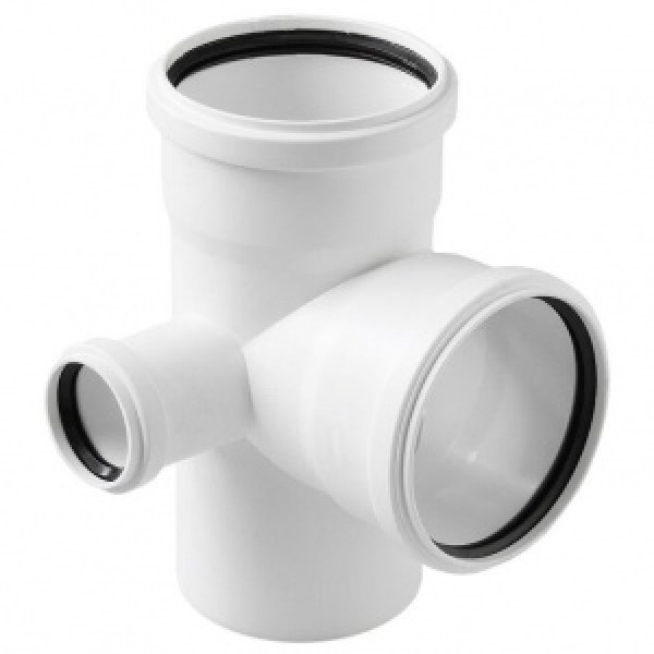 Крестовина 110x110x50/90° (левая) белая двухплоскостная РосТурПласт