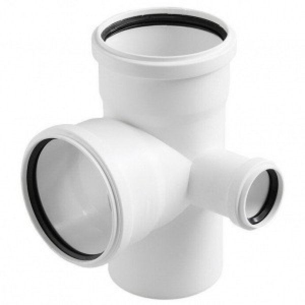 Крестовина 110x110x50/90° (правая) белая двухплоскостная РосТурПласт