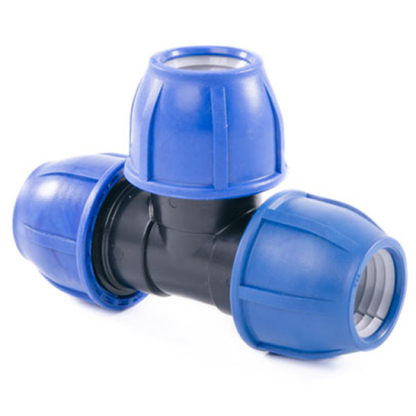 Тройник компрессионный 50 для ПНД труб РосТурПласт