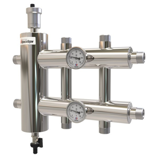 Распределительный коллектор с гидрострелкой 120 кВт GSK 40-3 из нержавеющей стали