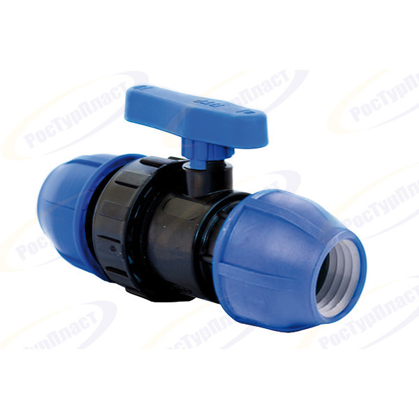 Кран шаровой для ПНД труб 50 соединительный РосТурПласт