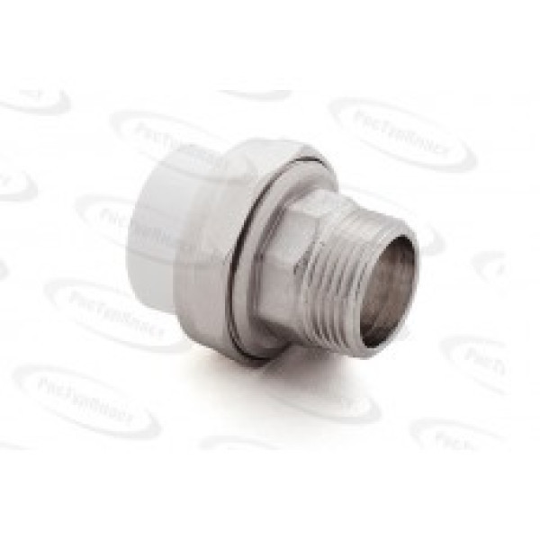 Муфта разъемная PP-R 25x3/4 комбинированная усиленная ELITE с наружной резьбой РосТурПласт