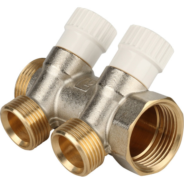 Коллектор распределительный 1" на 2 отвода с выходом на 3/4" STOUT