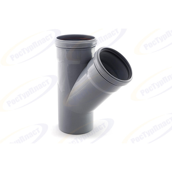 Тройник канализационный 110x110/45° РосТурПласт серый