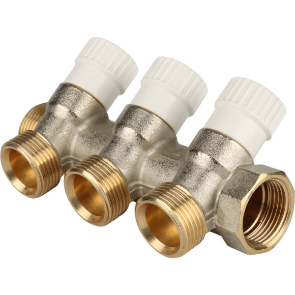 Коллектор распределительный 3/4" на 3 отвода с выходом на 1/2" STOUT