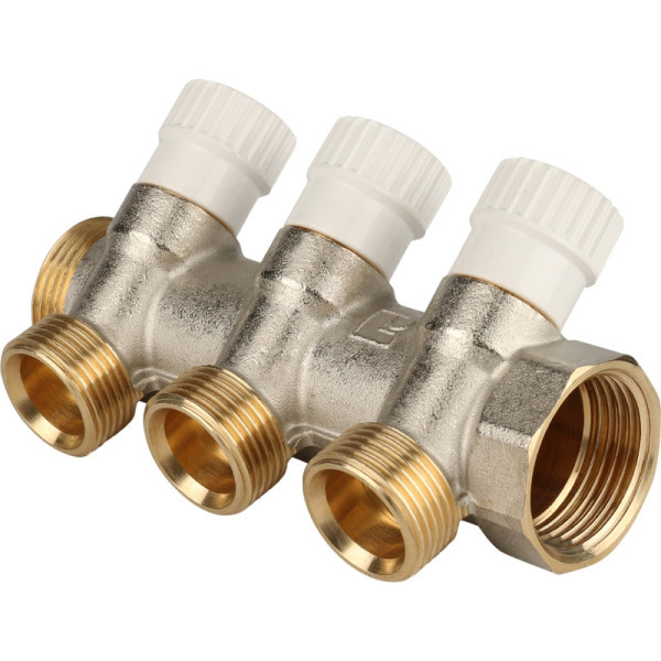 Коллектор распределительный 1" на 3 отвода с выходом на 3/4" STOUT