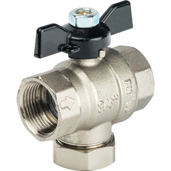 Кран шаровой с фильтром 3/4" STOUT ручка бабочка