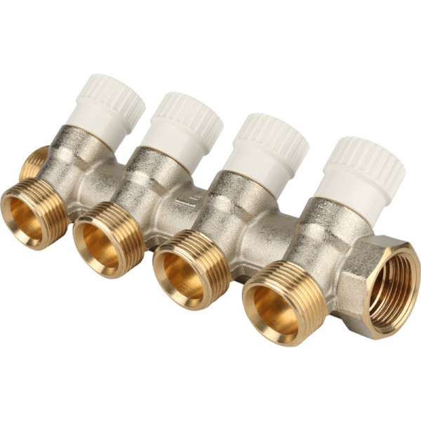 Коллектор распределительный 3/4" на 4 отвода с выходом на 1/2" STOUT